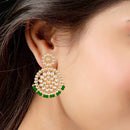 Etnico 18K Gold Plated Chandbali Earrings Glided With Kundans For Women/Girls (E2462G)