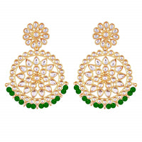 Etnico 18K Gold Plated Chandbali Earrings Glided With Kundans For Women/Girls (E2462G)