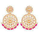 Etnico 18K Gold Plated Chandbali Earrings Glided With Kundans For Women/Girls (E2462Q)