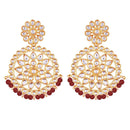 Etnico 18K Gold Plated Chandbali Earrings Glided With Kundans For Women/Girls (E2462R)