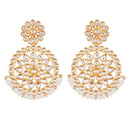 Etnico 18K Gold Plated Chandbali Earrings Glided With Kundans For Women/Girls (E2462W)