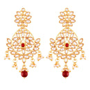 Etnico Traditional Gold Plated Chandbali Earrings Encased With Faux Kundans For Women/Girls (E2465M)