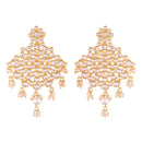 Etnico Traditional Gold Plated Chandbali Earrings Encased With Faux Kundans For Women/Girls (E2490W)