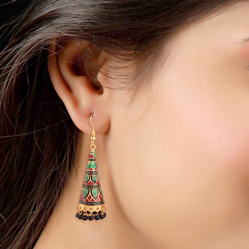 Etnico Jaipur Collection Zinc Alloy Earrings For Women's & Girls, Maroon & Green