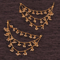 Etnico Gold Plated Hair Chain Earrings For Women (E2604Fl)