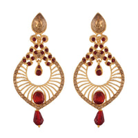 Etnico Traditional Gold Plated Dangler & Drop Chandbali Designer Earrings For Women (E2612M)