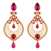 Etnico Traditional Gold Plated Dangler & Drop Chandbali Designer Earrings For Women (E2612Q)