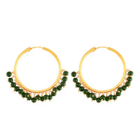 Etnico Gold Plated Chandbali Hoop Earrings Handcrafted with pearl for Women/Girls (E2628G)