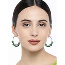 Etnico Silver Plated Pearl Chandbali Earring for Women (E2628SG)