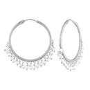 Etnico Silver Plated Pearl Chandbali Earring for Women (E2628S)