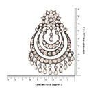 Etnico 18K Silver Oxidised Traditional Stone Studded Chandbali Earrings for Women (E2633OX)