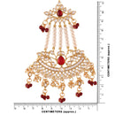 Etnico Gold Plated Traditional Kundan & Pearl Dangler Drop Paasa Earrings For Women (E2636M)