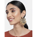 Etnico Traditional Gold Plated Kundan & Pearl Earrings For Women (E2637)