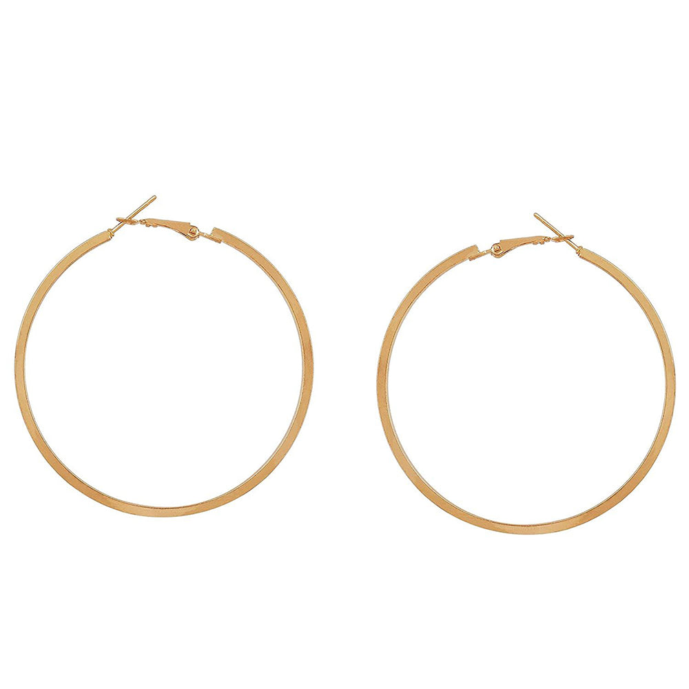 Etnico Combo (Pack of 3) Silver, Gold, Black Colour Big Hoop Bali Earrings For Girls And Women (E2645BSG)