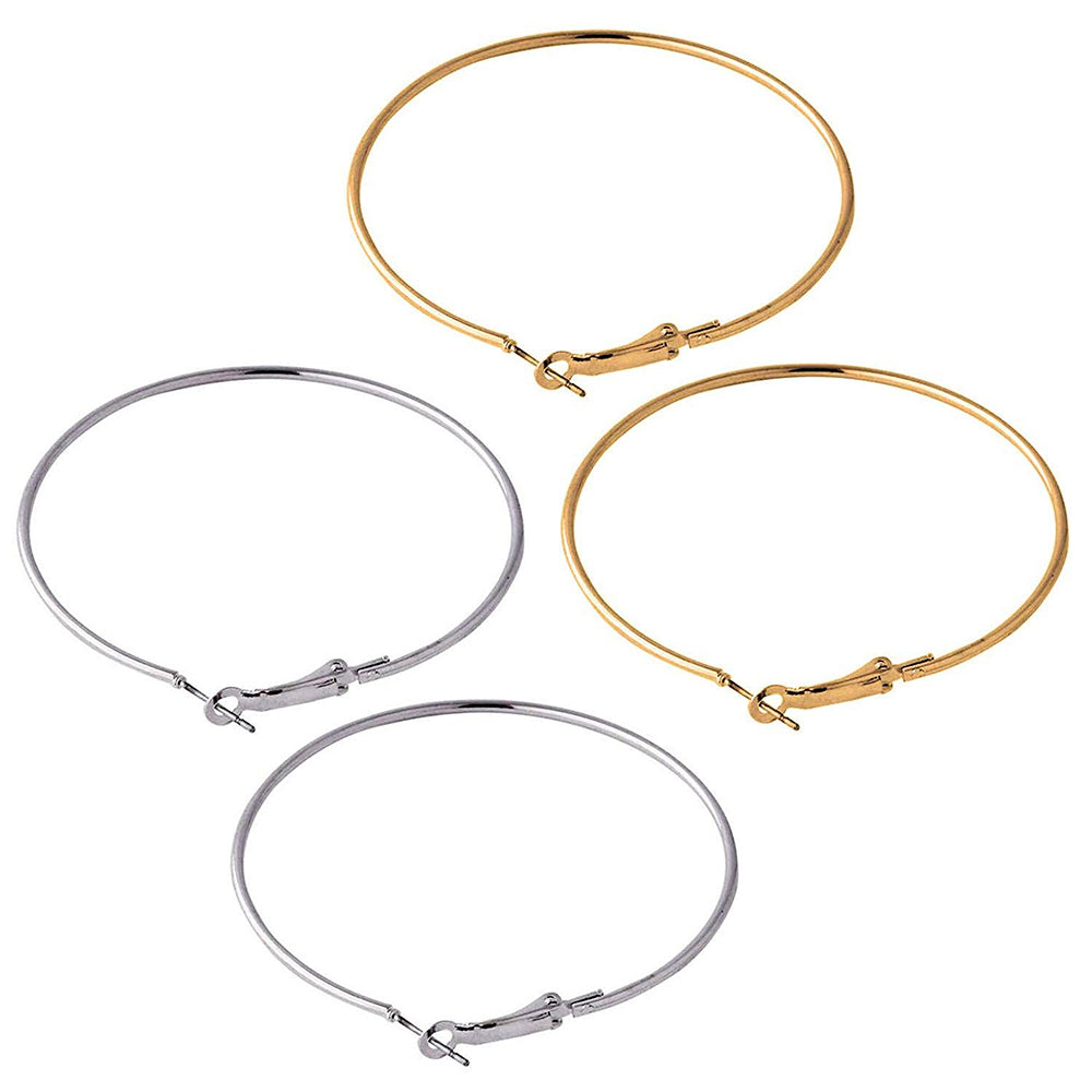 Etnico Combo of Silver Plated And Gold Plated Big Hoop Bali Earrings For Girls And Women (E2645CO)