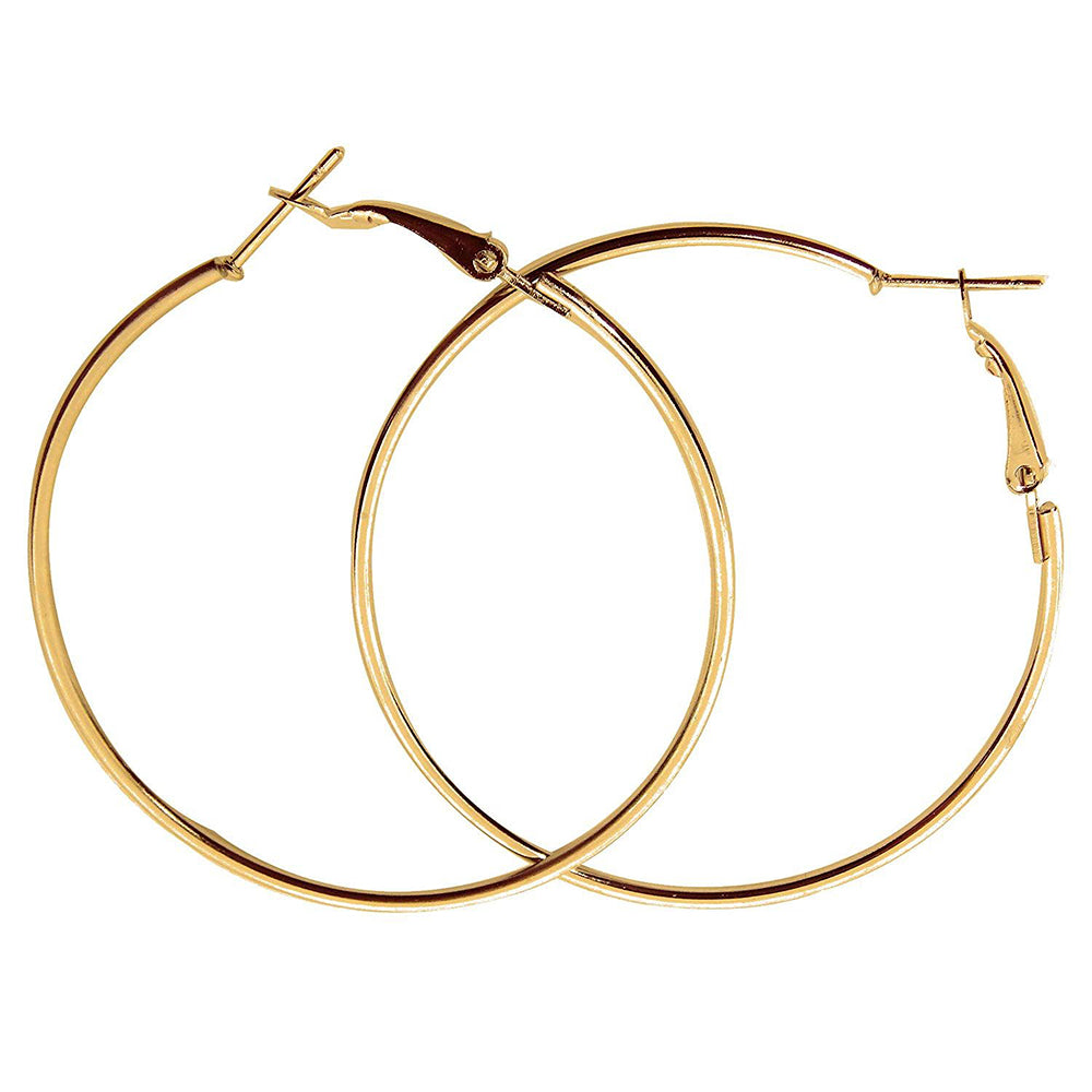 Etnico Combo of Silver Plated And Gold Plated Big Hoop Bali Earrings For Girls And Women (E2645CO)