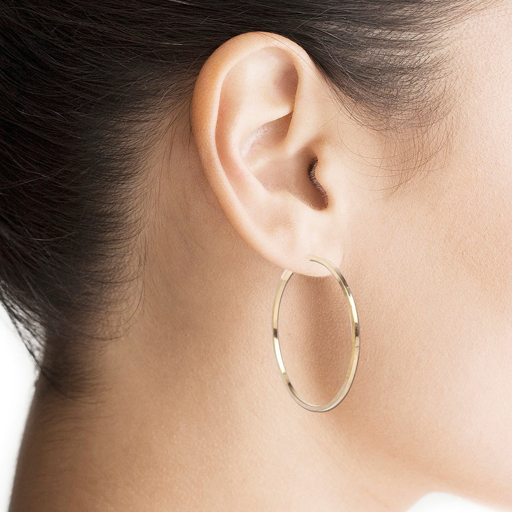 Etnico Gold Plated Big Hoop Bali Earrings for Women (E2645G)