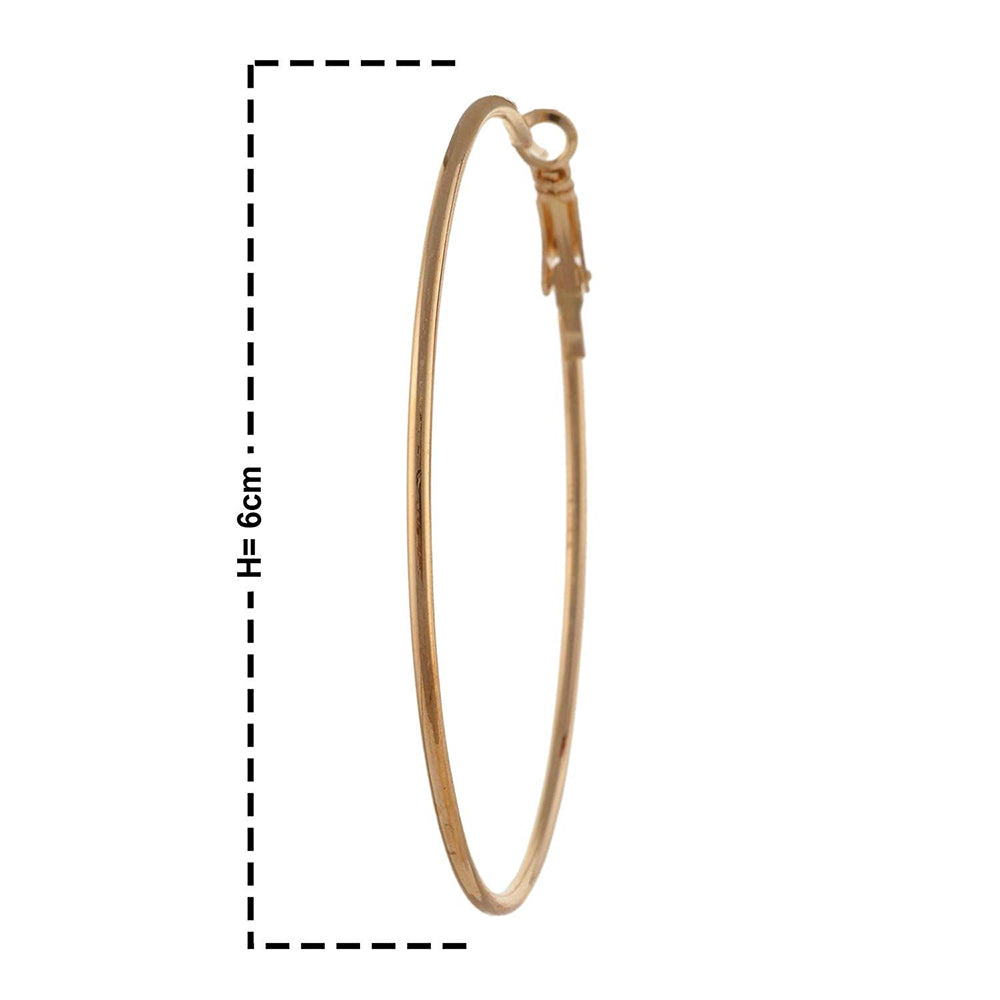 Etnico Gold Plated Big Hoop Bali Earrings for Women (E2645G)