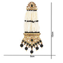 Etnico 18K Gold Plated Traditional Stone Studded Multi Strand Pearl Earrings For Women (E2781B)