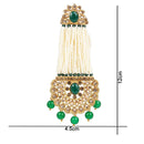 Etnico 18K Gold Plated Traditional Stone Studded Multi Strand Pearl Earrings For Women (E2782G)