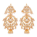 Etnico 18K Gold Plated Traditional Handcrafted Earrings Encased with Faux Kundan & Pearl for Women/Girls (E2787W)