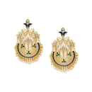 Etnico 18K Gold Plated Traditional Handcrafted Chandbali Earring Glided With Stone & Pearls (E2789)