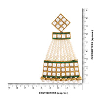 Etnico 18K Gold Plated Traditional Handcrafted Beaded Earring Glided With Kundan & Pearls (E2790)