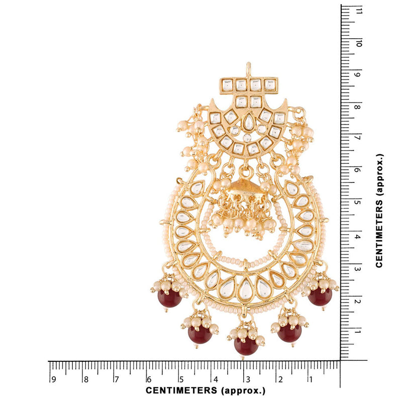 Etnico 18K Gold Plated Kundan & Pearl Traditional Handcrafted Jhumki Earrings for Women/Girls (E2793M)