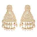 Etnico 18K Gold Plated Traditional Handcrafted Earrings Encased with Faux Kundan & Pearl for Women/Girls (E2798W)