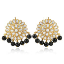 Etnico Gold Plated Traditional Kundan & Pearl Stud Earrings for Women (E2858B)