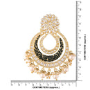 Etnico 18k Gold Plated Enamel/Meenakari Big Chandbali Earrings Glided With Kundan & Pearl for Women (E2860B)