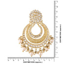 Etnico 18k Gold Plated Big Chandbali Earrings Glided With Kundan & Pearl for Women (E2860FL)