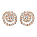 EtnicoRose Gold Plated CZ American Diamond Embellished Round Stud Earrings for Women (E2872)