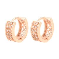 Etnico Valentine's Special Rose Gold-Plated AD Stone Contemporary Studs Earrings for women (E2966)