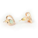 Etnico Valentine's Special Rose Gold-Plated Heart Shaped Studs for Women (E2972Min)