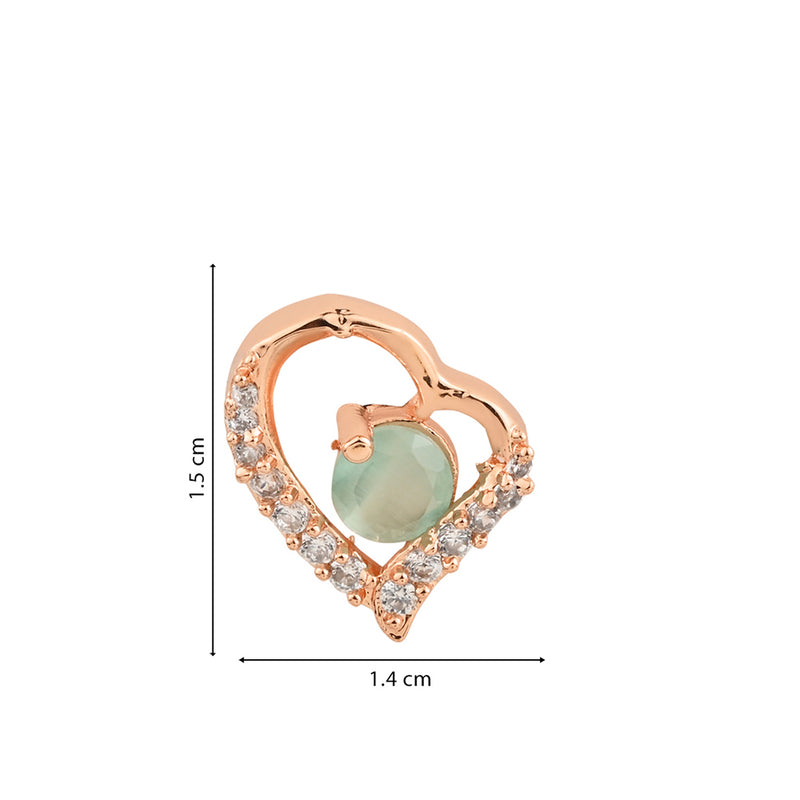 Etnico Valentine's Special Rose Gold-Plated Heart Shaped Studs for Women (E2972Min)