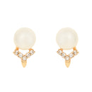 Etnico Valentine's Special Rose Gold -Plated & White Contemporary Studs Earrings for Women (E2973)
