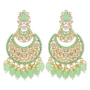 Etnico Gold Plated Traditional Handcrafted Pearl Kundan Beaded Chandbali Earrings for Women/Girls (E3027Min)