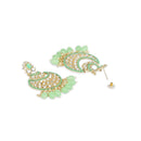 Etnico Gold Plated Traditional Handcrafted Pearl Kundan Beaded Chandbali Earrings for Women/Girls (E3027Min)