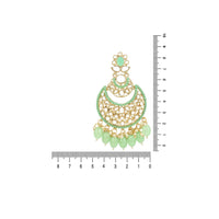 Etnico Gold Plated Traditional Handcrafted Pearl Kundan Beaded Chandbali Earrings for Women/Girls (E3027Min)