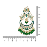 Etnico Gold Plated Traditional Handcrafted Pearl Kundan Beaded Chandbali Earrings for Women/Girls (E3031G)
