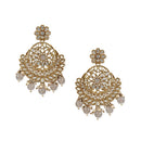 Etnico Gold Plated Traditional Meenakari Kundan & Stone Studded Chandbali Earrings For Women (E3059Gr)