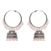 Etnico Silver Plated Traditional Handcrafted Pearl Jhumki Earrings for Women/Girls(E3060ZPi)