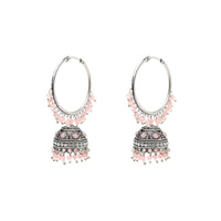 Etnico Silver Plated Traditional Handcrafted Pearl Jhumki Earrings for Women/Girls(E3060ZPi)