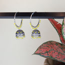 Etnico Silver Plated Traditional Handcrafted Yelllow Pearl Jhumki Earrings for Women/Girls(E3060ZY)