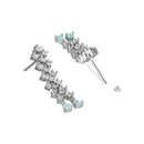 Etnico Valentine's Special Silver Plated Glittering Crystal AD Stone Dangle & Drop Earrings for Women & Girls (E3065ZMin)