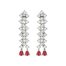 Etnico Valentine's Special Silver Plated Glittering Crystal Pink AD Stone Dangle & Drop Earrings for Women & Girls (E3065ZQ)