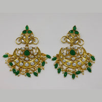 Midas Touch Gold Plated Kundan And Pearl Dangler Earrings