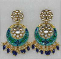 Midas Touch Gold Plated Meenakari And Kundan Dangler Earrings - E6056