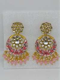 Midas Touch Gold Plated Meenakari And Kundan Dangler Earrings - E6056